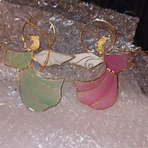 GLASS & WIRE ANGEL ORNAMENTS